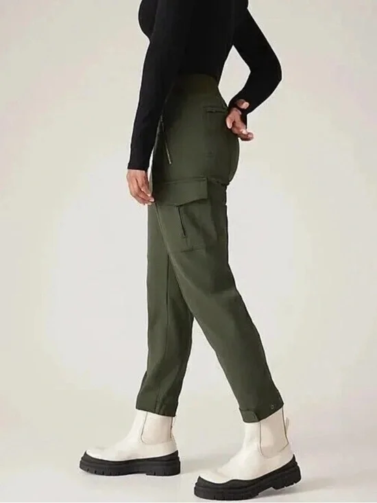 Athleta Endless High rise Cargo Pants - Aspen Olive - size 4 - Picture 2 of 6